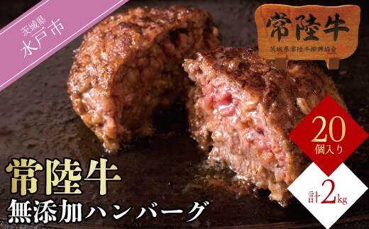 常陸牛 ハンバーグ 100g 20個セット 無添加 冷凍リピーター続出！ 食べ物 肉 小分け 冷凍 簡単 焼くだけでレストランの味 お歳暮 プレゼント 【肉のイイジマ】（DU-85）