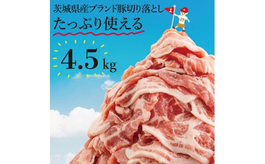 【数量限定】リピーター続出！茨城県ブランド豚切り落とし4.5kg (300g×15p)【肉 豚肉 切り落とし 小分け 真空 真空パック 茨城県産 肉料理 肩ロース ウデ モモ バラ 水戸市 水戸】（EC-104）