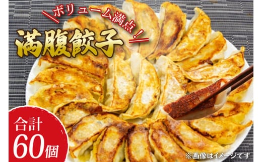 リピーター続出！ボリューム満点！満腹餃子60個（1.5kg ）【老舗 大容量 国産 焼き餃子 冷凍 ぎょうざ ギョーザ 冷凍餃子 簡単調理 惣菜 おかず 水戸市 水戸 茨城県 1万円以内】（EJ-16）
