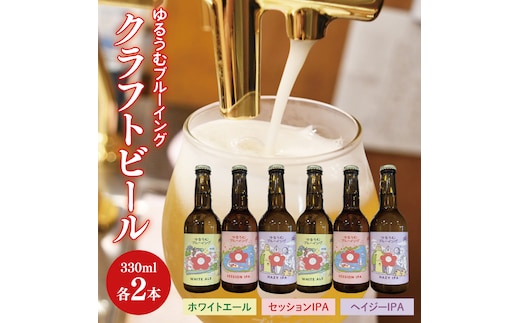 【数量限定】ゆるうむブルーイング クラフトビール６本セット【セッションＩPA・ホワイトエール・ヘイジーＩPA】【ビール お酒 クラフトビール 飲み比べ セット コリアンダー オレンジピール フルーティー スパイシー ホップ 水戸市 茨城県】（JJ-2）