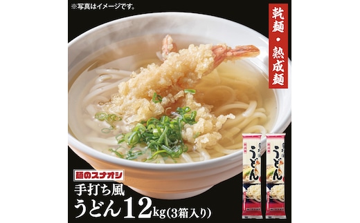 【麺のスナオシ】リピーター続出！手打風うどん３箱 計12kg（200ｇ×60袋）（乾麺）【饂飩 麺 長期保存 保存食 防災 人気 大容量 水戸市 茨城県】（BY-8）