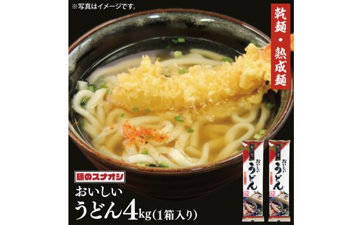 【麺のスナオシ】水戸発 おいしいうどん１箱 4kg（200ｇ×20袋）（乾麺）【饂飩 麺 長期保存 保存食 防災 人気 大容量 水戸市 茨城県】（BY-15）
