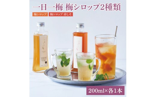 【数量限定】一日一梅 梅シロップ ２種類詰合せ ５倍希釈（200ml×各１本）【梅干 水戸乃梅ふくゆい 赤しそ 天然酵母 水戸市 茨城県】（CU-4）