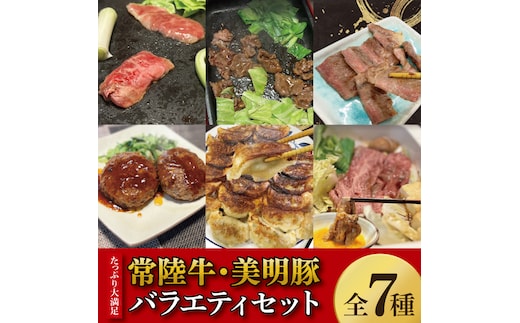 【数量限定】たっぷり大満足！牛肉＆豚肉バラエティセット【常陸牛 美明豚 黒毛和牛 牛肉 ブランド豚 ジューシー パーティー 茨城県 水戸市】（MJ-8）