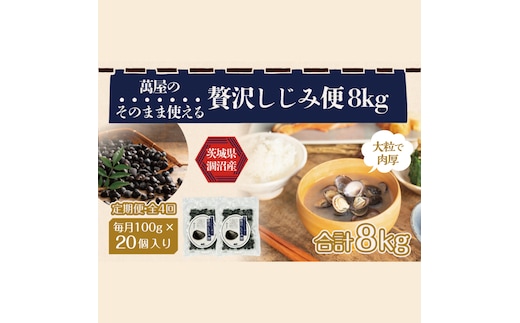 【4ヶ月定期便】涸沼産冷凍しじみ中粒２kg（100g×20p）【シジミ 中粒しじみ 産地直送 砂抜き済み 砂抜き 小分け包装 味噌汁 みそ汁 茨城県】（CA-11）