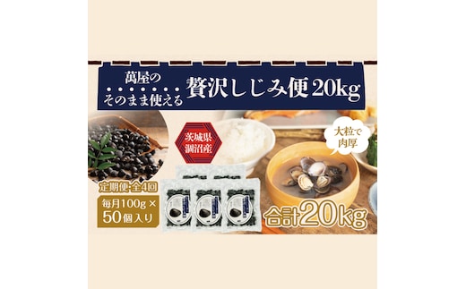 【4ヶ月定期便】涸沼産冷凍しじみ中粒５kg（100g×50p）【シジミ 中粒しじみ 産地直送 砂抜き済み 砂抜き 小分け包装 味噌汁 みそ汁 茨城県】（CA-29）