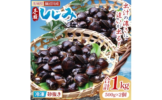 茨城県涸沼川産 だしの濃さに違いが出る！手掘しじみ（砂抜き）500g×２個（1kg）【涸沼川 シジミ オルニチン 味噌汁 スープ 茨城県 水戸市】（MS-7）