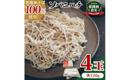 酒趣 ソバニハチ 120g×4玉（茨城県産 常陸秋そば）【蕎麦 そば ソバ 麺 麺類 二八蕎麦 水戸市 茨城県】（NK-1）