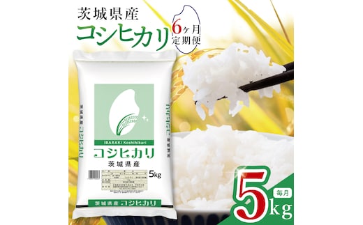 【数量限定】【6ヶ月定期便】茨城県産コシヒカリ5kg×6回 【定期便 お米 ごはん こしひかり おにぎり ごはん 茨城県 水戸市】(JB-23)