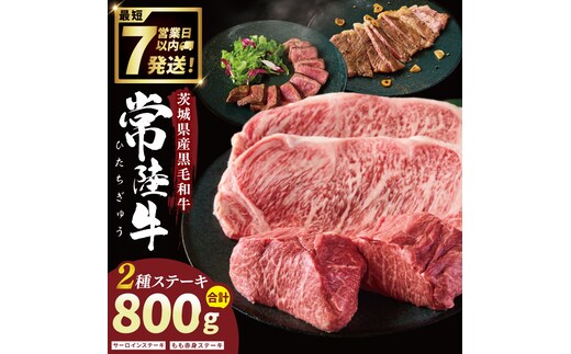 常陸牛2種ステーキ (サーロインステーキ400g、赤身ステーキ400g)【常陸牛 国産牛 和牛 牛肉 ステーキ ジューシー 茨城県 水戸市】（NW-11）