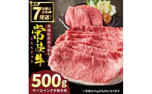 常陸牛サーロインすき焼き 500g【常陸牛 国産牛 和牛 牛肉 サーロイン ステーキ すき焼き ジューシー パーティー 茨城県 水戸市】（NW-7）