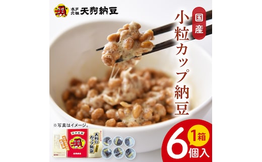 【天狗納豆】国産小粒カップ納豆（50ｇ×6個）×1箱（DQ-15）