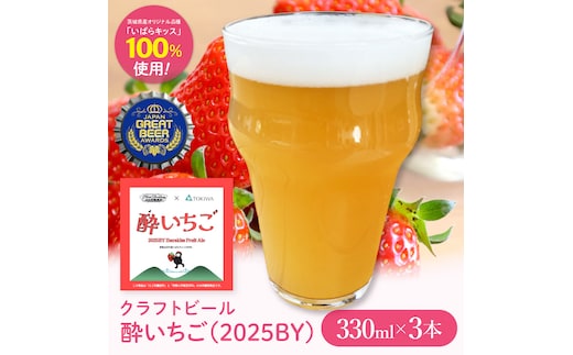 【ジャパン・グレートビア・アワーズ2026 銀賞受賞】【数量限定】【ぬりや】クラフトビール 酔いちご（2025BY）330ml3本セット(GW-13)