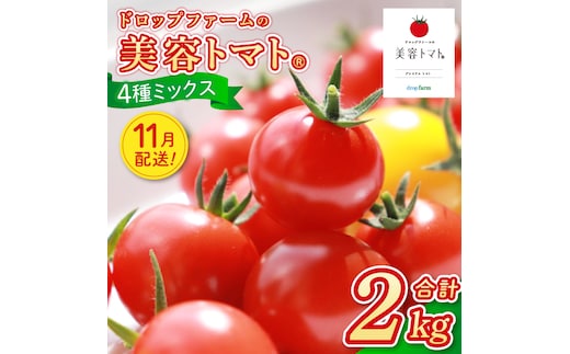 【11月発送】ドロップファームの美容トマト おまかせ2kg箱(４種ミックス)（CK-102-11）