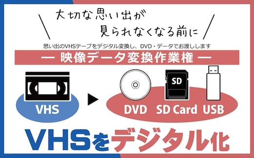 思い出のVHSテープをデジタル変換し、DVD・データでお渡しします 映像データ変換作業権【 茨城県 日立市 】