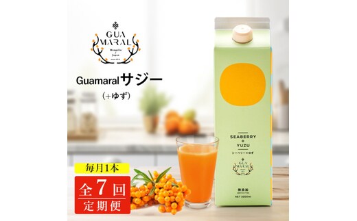 【定期便7カ月】サジー グアマラルサジー＋ゆず 1000ml 毎月1本7カ月コース｜サジージュース サジー 沙棘 グアマラル 健康ドリンク 健康 美容 栄養 果汁 鉄分補給 栄養補給 健康食品 _DX31