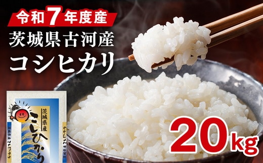 令和7年産 古河市産 コシヒカリ 20kg（5kg×4袋）| 米 こめ コメ 20キロ 精米 こしひかり 単一米 国産 古河市産 茨城県産 贈答 贈り物 プレゼント 茨城県 古河市 直送 農家直送 産地直送 送料無料 ※2025年9月上旬頃より順次発送予定 _DP24