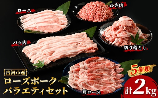 古河市産ローズポークバラエティセット2.0ｋｇ【全国銘柄食肉コンテストで最優秀賞を受賞】 | 肉 豚肉 ブランド 冷凍 BBQ 小分け 食べ比べ 食べくらべ ロース 肩ロース ひき肉 切り落とし セット商品 焼肉 ハンバーグ 詰め合わせ ギフト 贈答 贈り物 お中元 お歳暮 プレゼント 茨城県 古河市 直送 産地直送 _AD01
