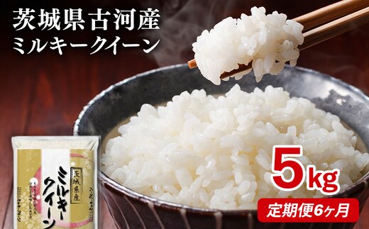 【定期便 6か月】【新米】令和8年産 古河市産ミルキークイーン 5kg ｜ 米 こめ コメ 5キロ 定期便 精米 みるきーくいーん ミルキー 単一米 国産 古河市産 茨城県産 贈答 贈り物 プレゼント 茨城県 古河市 直送 農家直送 産地直送 送料無料 ※2026年9月～発送 _DP38