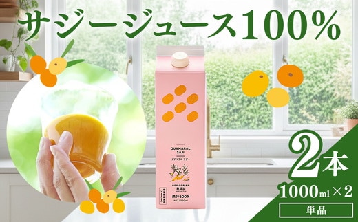 サジージュース 100% 1000ml×2本セット サジー シーベリー 沙棘 グアマラル 健康ドリンク 健康 美容 栄養 果汁 鉄分補給 栄養補給 健康食品_DX04