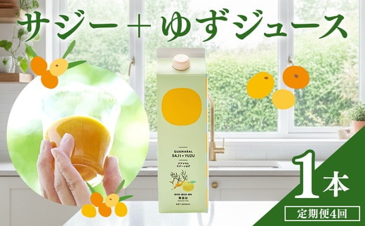 【定期便4カ月】サジー グアマラルサジー＋ゆず 1000ml 毎月1本4カ月コース｜サジージュース サジー シーベリー 沙棘 グアマラル 健康ドリンク 健康 美容 栄養 果汁 鉄分補給 栄養補給 健康食品 ギフト 贈答 贈り物 プレゼント お祝 ご褒美 記念日 記念品 お中元 お歳暮 _DX24