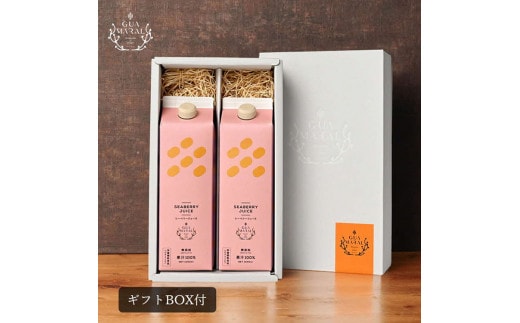 サジージュース 100% 1000ml×2本 ［ギフト用］サジー シーベリー 沙棘 グアマラル 健康ドリンク 健康 美容 栄養 果汁 鉄分補給 栄養補給 健康食品 ギフトBOX入り ギフト用_DX14