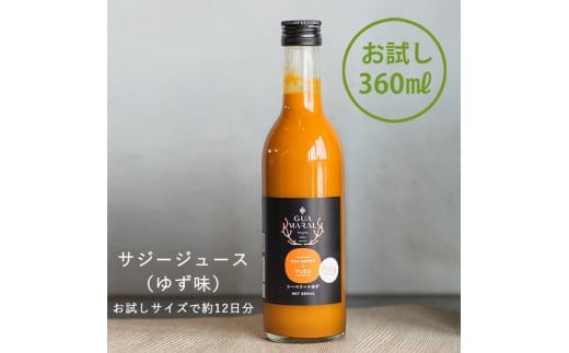 サジー グアマラルサジー【お試し】サジー＋ゆず 360ml｜サジージュース サジー シーベリー 沙棘 グアマラル 健康ドリンク 健康 美容 栄養 果汁 鉄分補給 栄養補給 健康食品 ギフト 贈答 贈り物 プレゼント お祝 ご褒美 記念日 記念品 お中元 お歳暮 _DX17