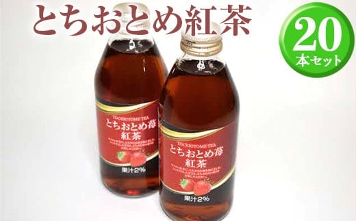 とちおとめ紅茶20本セット ※着日指定不可 | ドリンク 紅茶 苺 いちご イチゴ ジュース びん ビン 飲料 取り寄せ お取り寄せ ご家庭用 手土産 美味しい すっきり ギフト 厳選 贈答 贈り物 お中元 夏ギフト プレゼント 茨城県 古河市 送料無料 _EX01