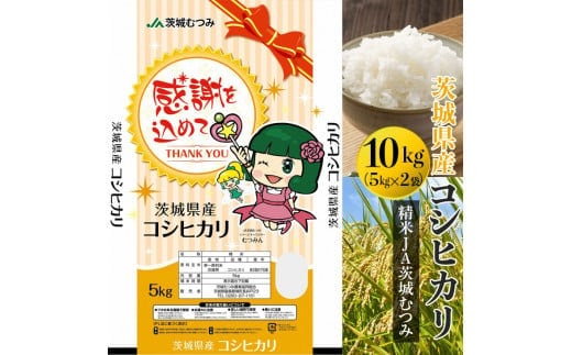 【令和7年産】【新米】茨城県産コシヒカリ10kg（5kg×2袋）精米JA茨城むつみ | 米 こめ コメ 10キロ 精米 こしひかり コシヒカリ 茨城県産 贈答 贈り物 プレゼント 茨城県 古河市 JA 農協 直送 産地直送 送料無料 _CL05 ※2025年10月下旬頃より順次発送予定