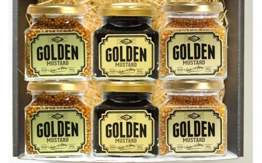 ゴールデンマスタード ギフトBOX6点セット（ゴールド・ブラック・マーレ）各140g ｜ 調味料 マスタード からし 洋からし おいしい ギフト 贈答 贈り物 プレゼント 記念日 記念品 ご褒美 お祝 お中元 お歳暮 詰め合わせ 食べ比べ 茨城県 古河市 _DS02