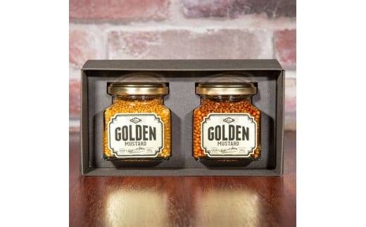 ゴールデンマスタード 2個入りBOXセット（ゴールド1個・ブラック1個）2種セット | マスタード 2個 セット 食べ比べ 詰合せ ギフト 贈答 贈り物 プレゼント お祝 ご褒美 景品 調味料 からし _DS03