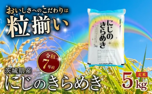 【最短7日発送】玄米 にじのきらめき 5kg 茨城県下妻市産 【 お米 米 ご飯 こめ にじのきらめき 令和7年産 茨城県産 】