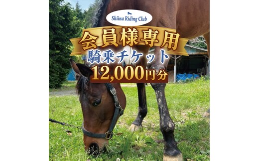 Shiina Riding Club 会員様が使える騎乗チケット（12,000円分）【茨城県 北茨城市 アクティビティ おでかけ 体験 チケット 馬 乗馬】（DA004）