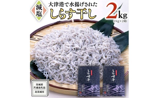 大津港水揚げ しらす干し 2kg ( 1kg × 2箱 ) （茨城県共通返礼品：北茨城市）しらす しらす丼 国内 北茨城市 水揚げ 新鮮 シラス 海鮮 冷凍 子ども カルシウム 減塩