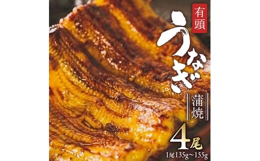 鹿児島県産 有頭 鰻 蒲焼 × 4尾 （ 1尾 135g ～ 155g 以上） うなぎ ウナギ 土用丑の日 家庭用 贅沢 国産 旬 敬老の日 タレ 山椒 付 縁起