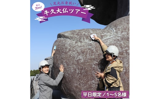 地上20ｍ 牛久大仏 足元 お身拭い 体験 ツアー ※ 平日限定 ※ （ 5名様まで ） 貸切 参加券 体験チケット 観光 ふるさと納税限定