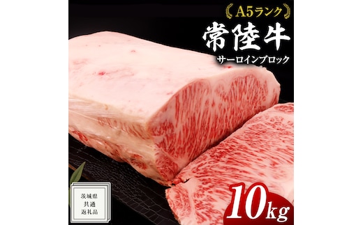 常陸牛 A5 等級 サーロイン ブロック 10kg ( 茨城県共通返礼品 ) 黒毛和牛 国産 業務用 大量 ブロック肉 塊 お肉 肉 A5ランク ブランド牛 牛肉 ひたち牛 ブランド和牛 ステーキ用