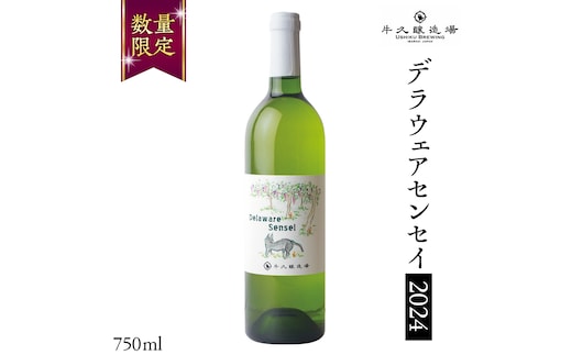 デラウェアセンセイ Delaware Sensei 2024 750ml×1本 茨城県産 牛久醸造場 日本ワイン ワイン 白ワイン 750ml ミディアムボディ お酒 贈り物 葡萄 ぶどう