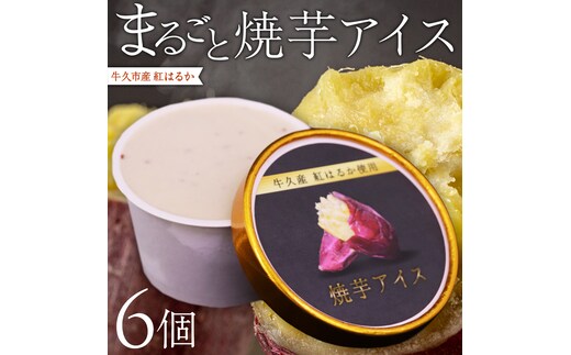 牛久市産 紅はるか 使用 焼き芋アイス 6個 入り アイスクリーム さつまいもスイーツ 焼き芋味 べにはるか 夏 アイス ギフト さつま芋 味 焼き芋 味 サツマイモ 冷凍 贈り物