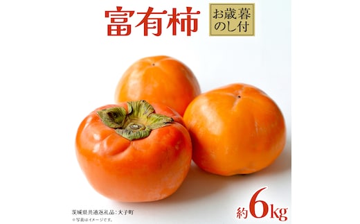 【 お歳暮 熨斗付き 】富有柿 約6kg (茨城県共通返礼品：大子町) 果物 フルーツ 旬 季節限定 期間限定 贈答用 ギフト 贈り物