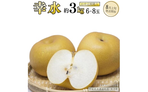 【 お中元 桐箱入り 】 幸水 約3kg (6～8玉)【2026年8月上旬発送開始】(茨城県共通返礼品：大子町) 梨 なし 果物 くだもの フルーツ