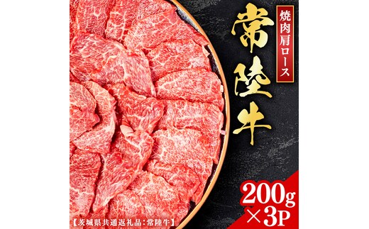 常陸牛 【和牛セレブ】 焼肉 肩ロース 200g × 3P (茨城県共通返礼品） 【2027年1月発送開始】 霜降り 国産 ブランド牛 冷凍 焼肉 ステーキ 肩ロース 和牛 ギフト ご褒美 記念日 [FK012us]