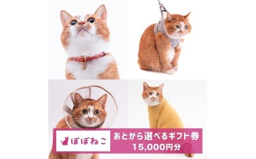ぽぽねこギフト券（Eメールタイプ）15,000円分「共通返礼品」 デジタル商品券 オンラインショップ 電子マネー 猫 ネコ