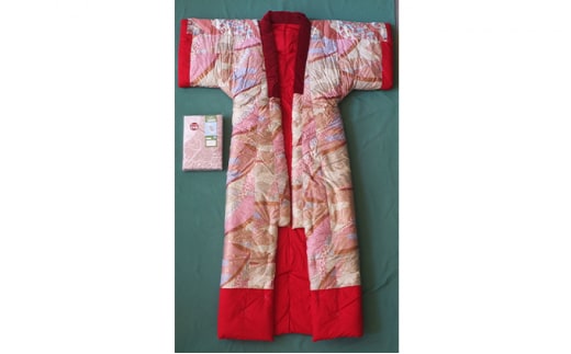 手づくり かいまき布団 (赤系) 専用カバー付き