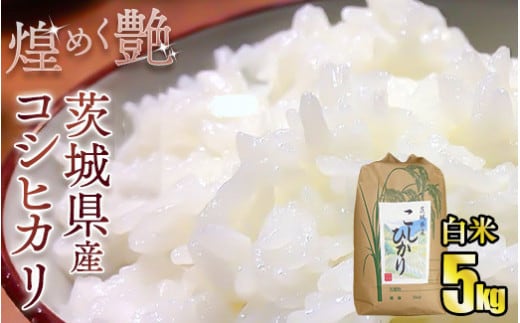 煌めく艶 令和8年茨城県産コシヒカリ5kg【白米】※2026年9月中旬頃より順次発送