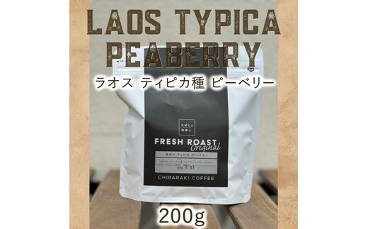 自家焙煎コーヒー「ラオス ティピカ種 ピーベリー」（豆）200g