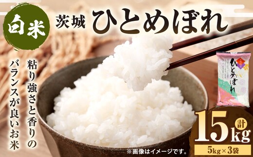 令和7年産 茨城ひとめぼれ 15kg（5kg×3袋） | ひとめぼれ 白米 精米 ごはん お米 国産 茨城県産 守谷市 送料無料