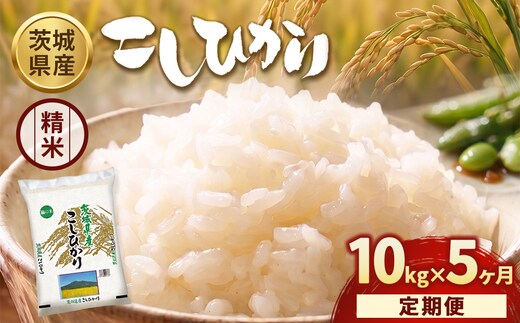 【定期便5ヶ月】【令和8年産】茨城コシヒカリ 10kg（5kg×2袋）【精米】 | お米 米 こしひかり 茨城県産 白米 ブランド米 小分け