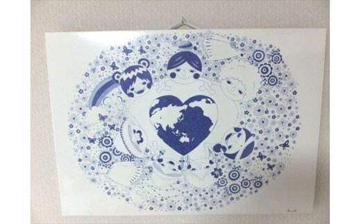 BN-5 ☆ペン画：世界に愛を 人類に和を