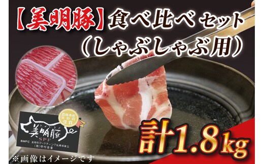 J-2 【美明豚】食べ比べセット（しゃぶしゃぶ用1.8kg）